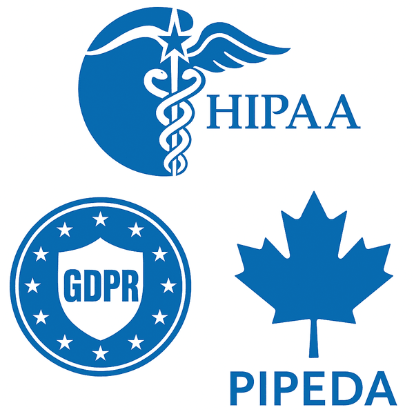 100 % konform zu HIPAA, PIPEDA, GDPR.